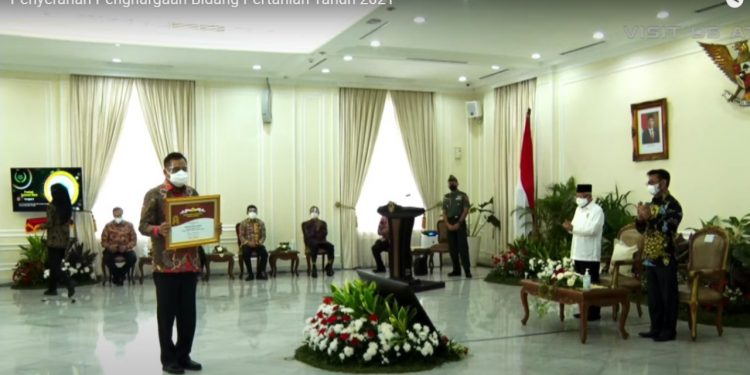 Ekspor Sulut Meningkat 3,9 Triliun, Wapres Beri Penghargaan Abdi Bakti Tani Tahun 2021