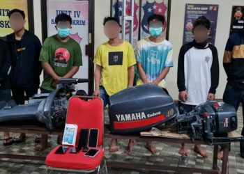Komplotan Pencuri Mesin Perahu di Wori Dibekuk Polisi