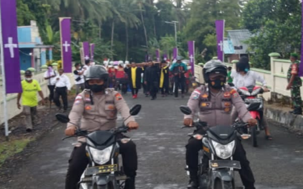 Polisi dan TNI Kawal Jalan Salib Paskah Nasional di Talaud