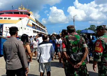 Polri dan TNI Talaud Gelar Pengamanan di 3 Pelabuhan Laut