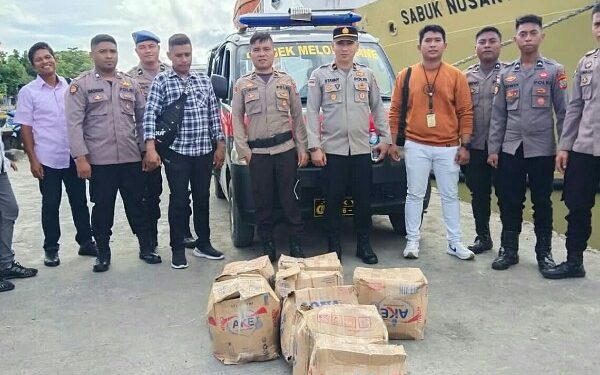 Ops Pekat 2022, Polisi Amankan Ratusan Liter Captikus di Pelabuhan Melonguane