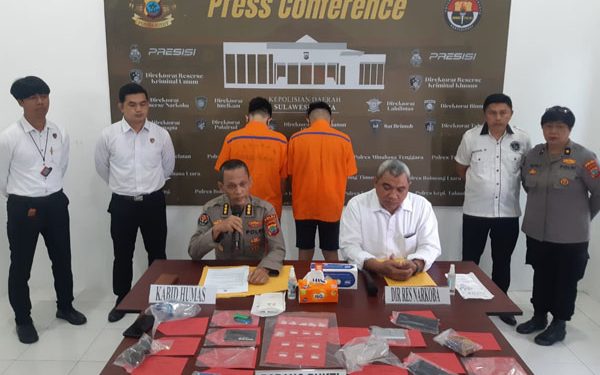 2 Tersangka Beserta 15 Paket Sabu di Minsel Diamankan Polda Sulut 