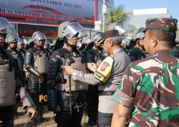 Siap Amankan Pemilu 2024, TNI-Polri dan Stakeholder Terkait Gelar Pasukan Operasi Mantap Brata