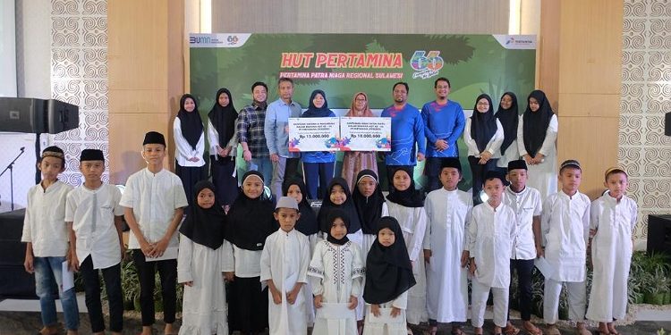 Rangkaian HUT Pertamina ke-66, Pertamina Berikan Santunan kepada Anak Yatim dan Adakan Donor Darah