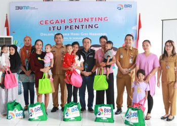 Rangkaian Hari Gizi Nasional, BRI Regional Office Manado Berikan Bantuan Senilai Rp100 Juta untuk Pencegahan Stunting 