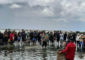 TNI dan Polri Kawal Tradisi Menangkap Ikan Manammi di Pulau Miangas 
