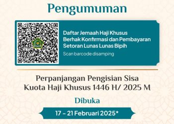 Konfirmasi dan Pelunasan Biaya Haji Khusus Diperpanjang Hingga 21 Februari 2025, Tersisa 1.838 Kuota