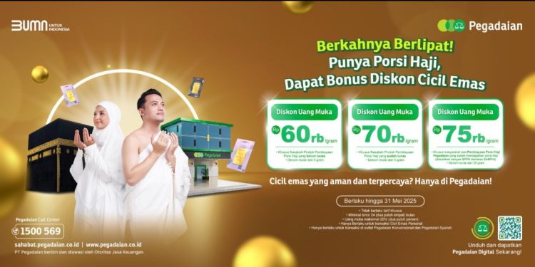 Wow, Cicil Emas di Pegadaian Dapat Diskon Uang Muka