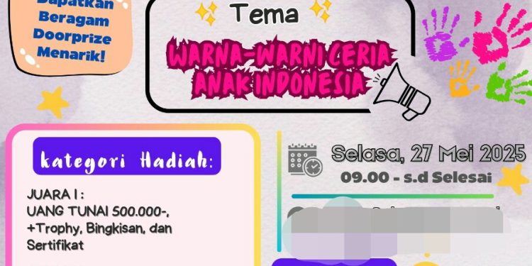 Diselenggarakan Penerbit Erlangga Manado, Ayo Daftar Lomba Mewarnai bagi Anak TK/PAUD