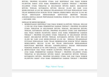 BPN Bitung Keluarkan Pengumuman Pembatalan Sertipikat Hak Pakai di Beberapa Lokasi