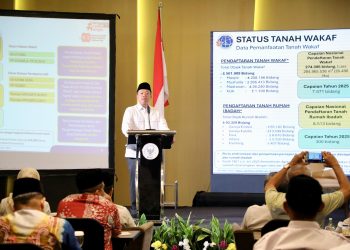 Jadi Pembicara Rakernas BWI, Nusron Wahid Tegaskan Target Sertipikasi Wakaf hingga 2028