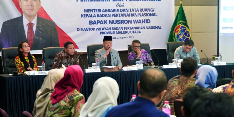 Nusron Wahid Lakukan Pembinaan di Kanwil BPN Provinsi Maluku Utara
