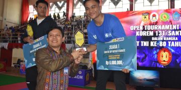 BI Sulut Gandeng Korem 131/Santiago Edukasi Nilai CBP Rupiah di Karate Open Championship 2025