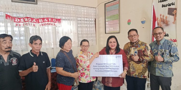 Salurkan Ribuan Paket Sembako, BRI Region 16 Manado Sentuh Dunia Pendidikan