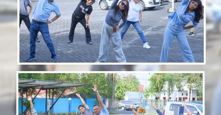 Buat Tubuh Sehat, Kantah Manado Lakukan Senam Pagi Bersama